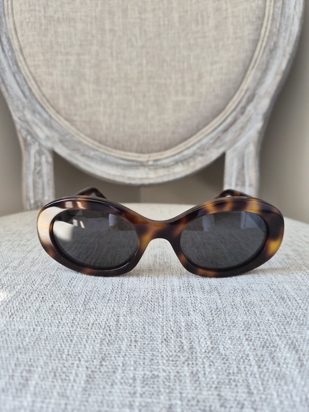 Celine Triomphe Tortoiseshell Oval Sunglasses - Brown - Picture 3 of 6